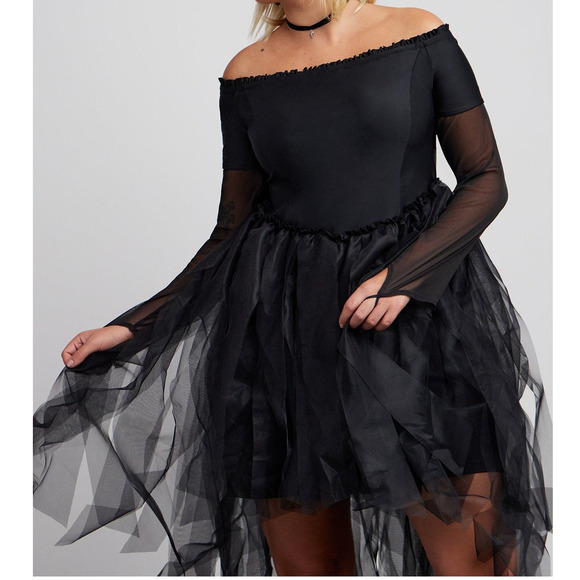 Torrid Plus Size 2 (2X) Gothic Fairy Princess Off Shoulder Hi Low Cosplay Dress - Picture 2 of 4